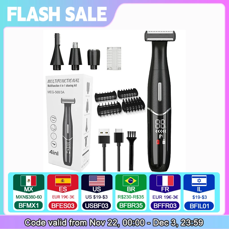 Intimate Areas Haircut Precision Shaver Men Bikini Line Sensitive Razor Balls Eggs Pubic Hair Shaving Trimmer Face Beard Clipper