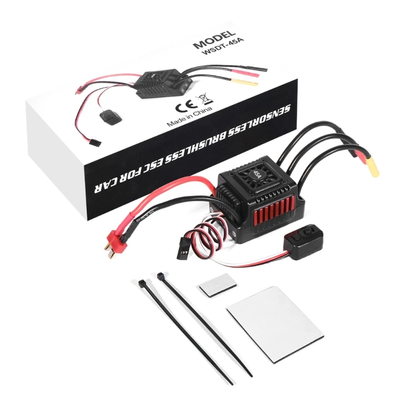 

High Efficiency Sensorless Brushless Electronic Speed Controller, WSDT 45A with Overheat and Multiple Protections N2UB