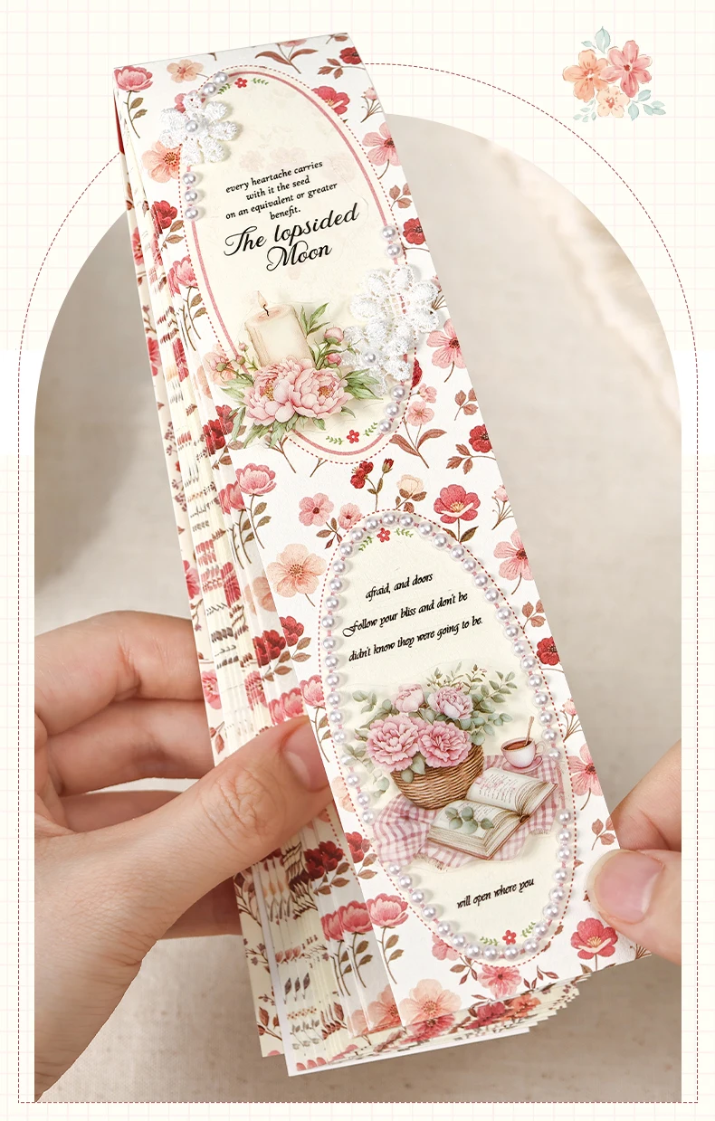 Journal GO 15-teiliges Nachmittagsblumenfeld Scrapbook-Materialpapier Blumenmuster-Papierblock für Journaling, Kartenherstellung, DIY-Basteln – Detail 6