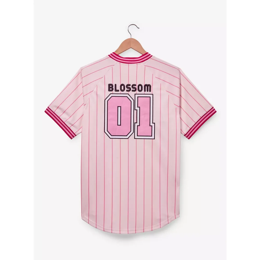 Das gestreifte Baseball-Trikot der Powerpuff Girls im Y2K-Anime-Stil, ein Unisex-Streetwear-Oberteil, ein Sommer-Sport-T-Shirt für Herren, Kinderkleidung, Damen-T-Shirt. – Detail 6