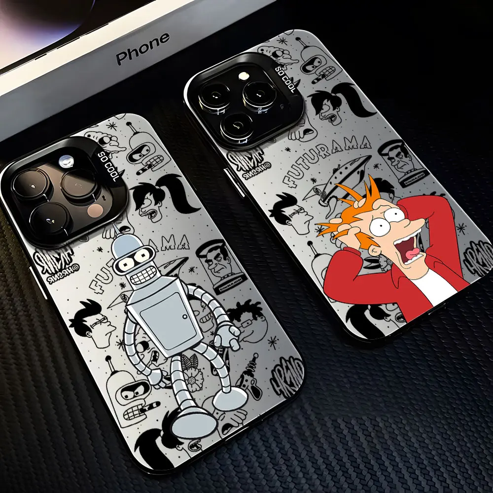 Funda para Teléfono iPhone 17 17e 16e 16 15 14 13 12 11 Pro Max Air Plus, Diseño Anime, Futuramas, Anti-Caídas, Carcasa Trasera Mate