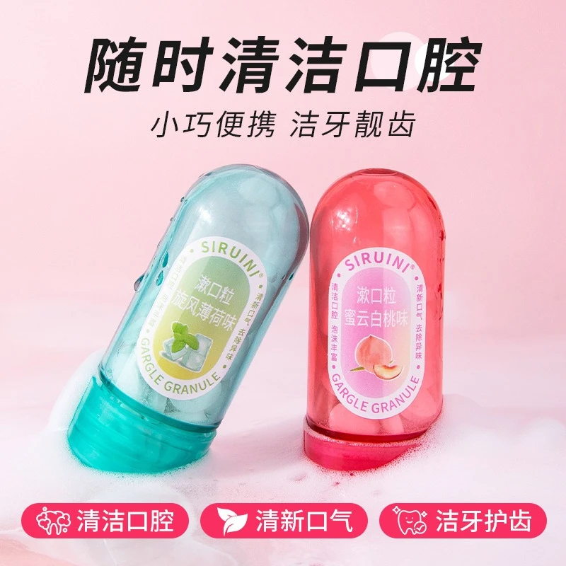 Tablets White Peach Flavors Probiotic Toothpaste Tablets Improve Bad Breath Fresh Oral Remove Bad Stains Solid Toothpaste Tablet