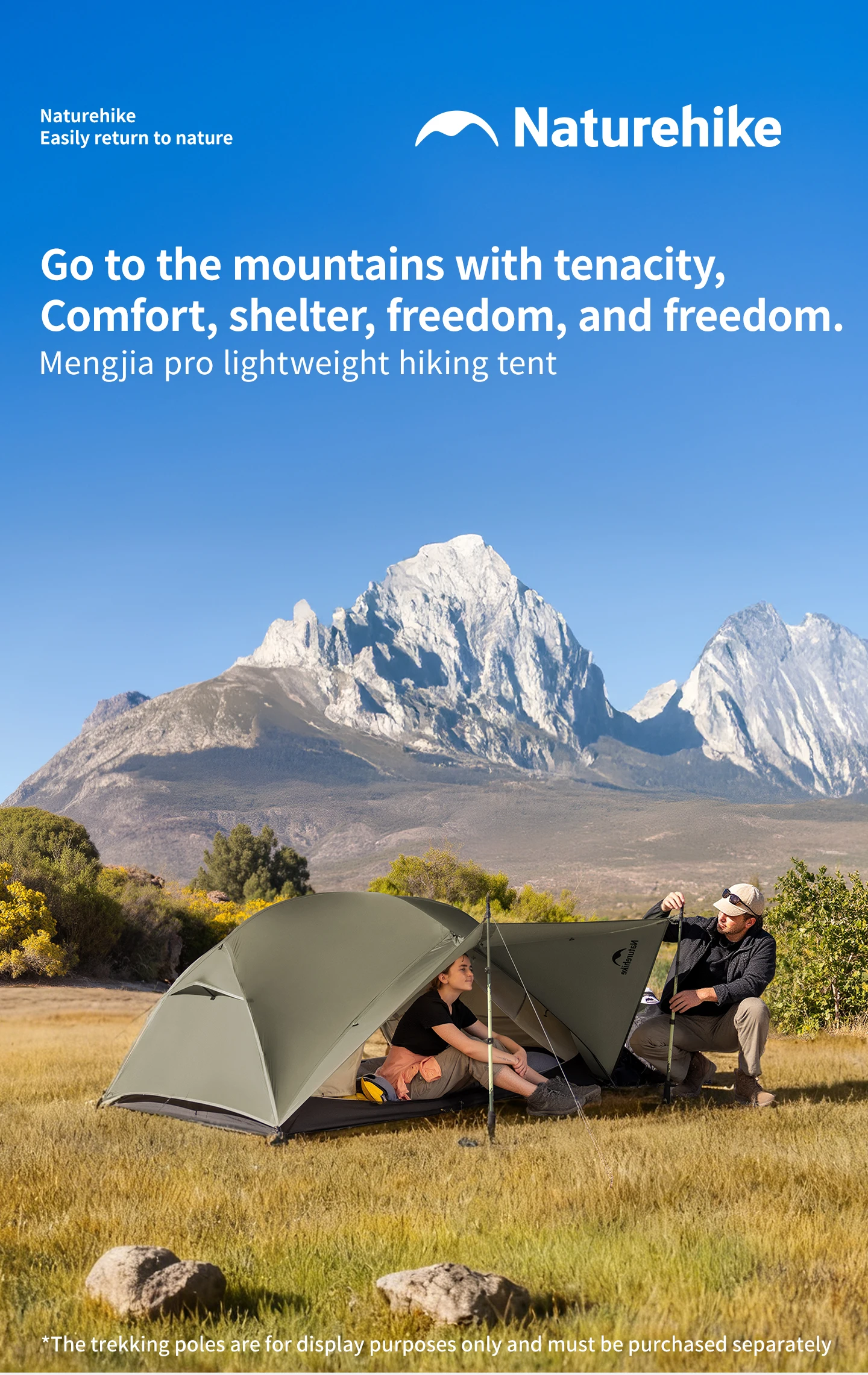 Naturehike Mongar Pro Ultraleichtes 1-2 Personen Zelt 20D Nylon Doppelschicht Wasserdichtes Wander- und Rucksackzelt für 3 Jahreszeiten – Detail 1