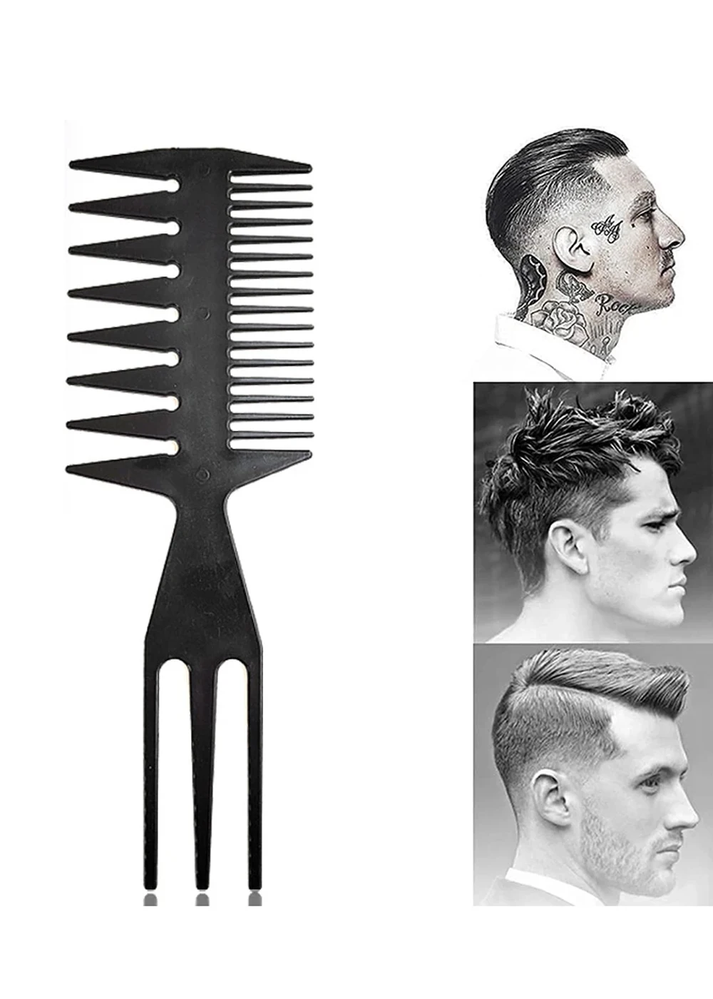 

1pc of large double-sided tooth comb hair dye cutting hair dye brush fish bone men's styling comb Special for real hair wigs