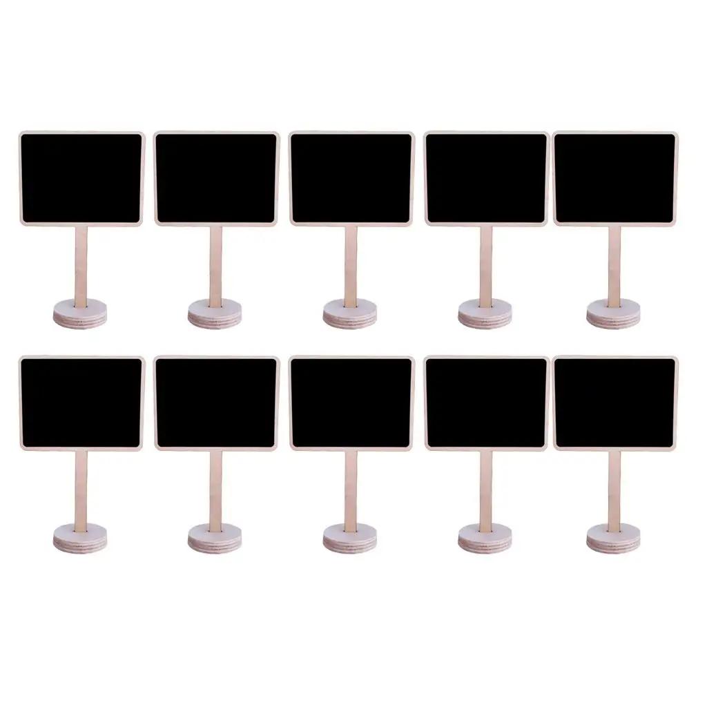 10pc Stylish Mini Wooden Blackboard Chalkboard Label Message Card