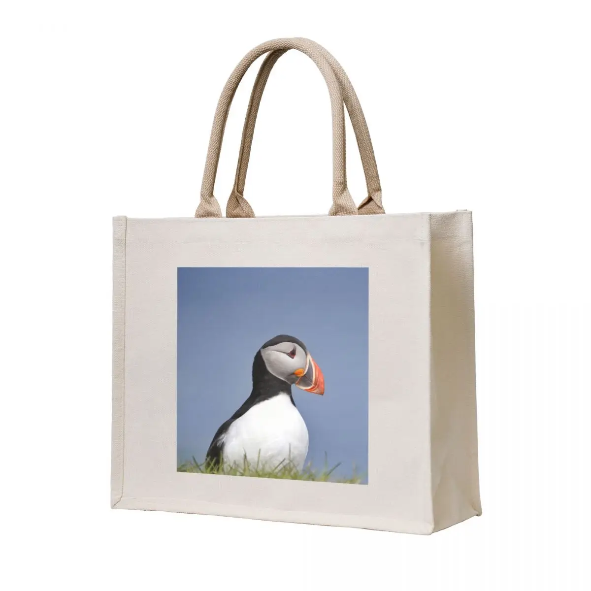 

Puffin on Grimsey Tote Bag foldable reusable bag supermarket folding bag tote women