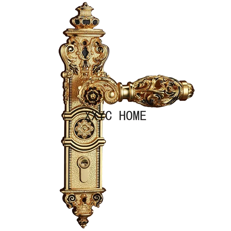 

Cerradura de puerta silenciosa hueca de cobre, manija de cerradura puerta madera para interiores, cerradura