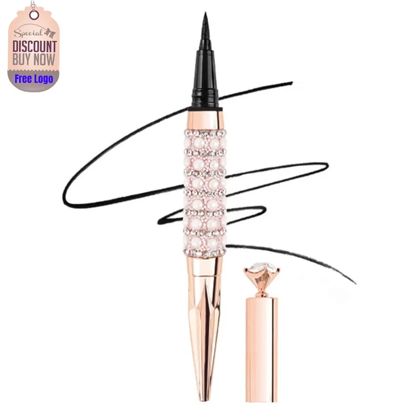 Rose Gold Tube Waterproof Eye Liner Private Label Long Lasting Black Liquid Eyeliner Makeup Custom Logo