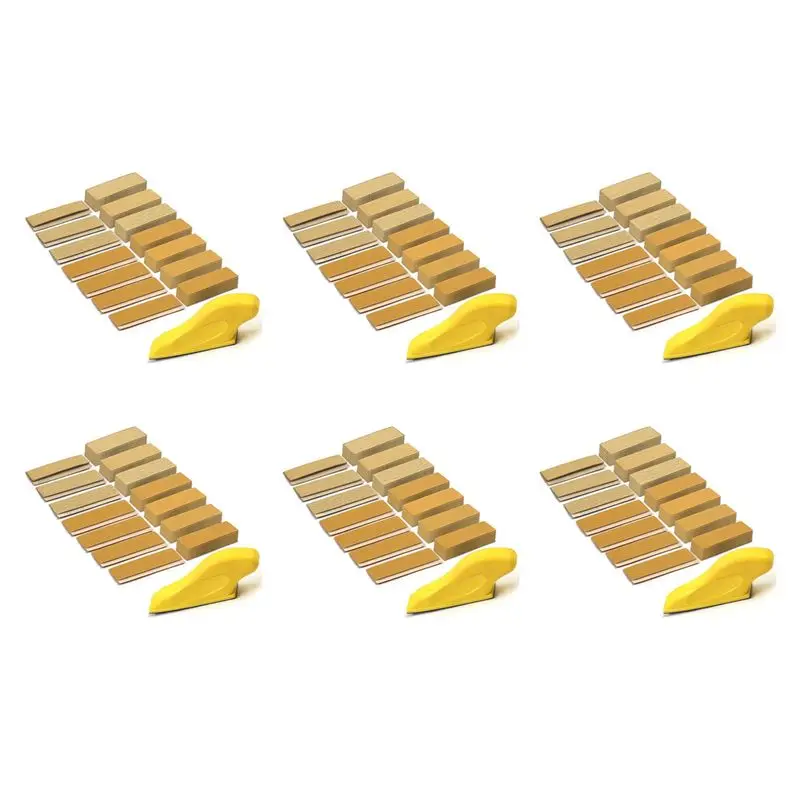LLCS-420Pc Sander Paper Kit,3.5X1in Hand Sanding Block For Wet Dry Hook & Loop Alumina 80 To 600 Grit Sandpaper