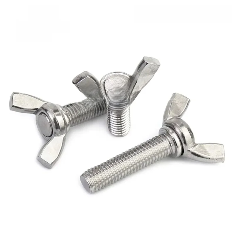 5/50Pcs M4 M5   304 Stainless Steel Hand-Tighten Toolless Adjustable Butterfly Wing Head Thumb Screwparafusos