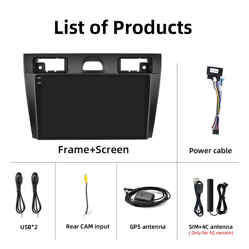 Jundof Android 13 Qualcomm Autoradio Voor Ford Fiesta 2006-2011 Draadloze CarPlay Android Auto Multimedia Speler Bluetooth fm GPS