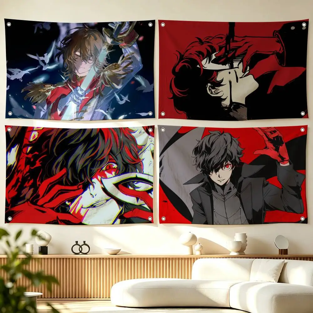 P-Persona5 Goro Akechi Joker Game  Flag Suitable For Party Club Outdoor Interior Wall Decoration Banner Fans Gift