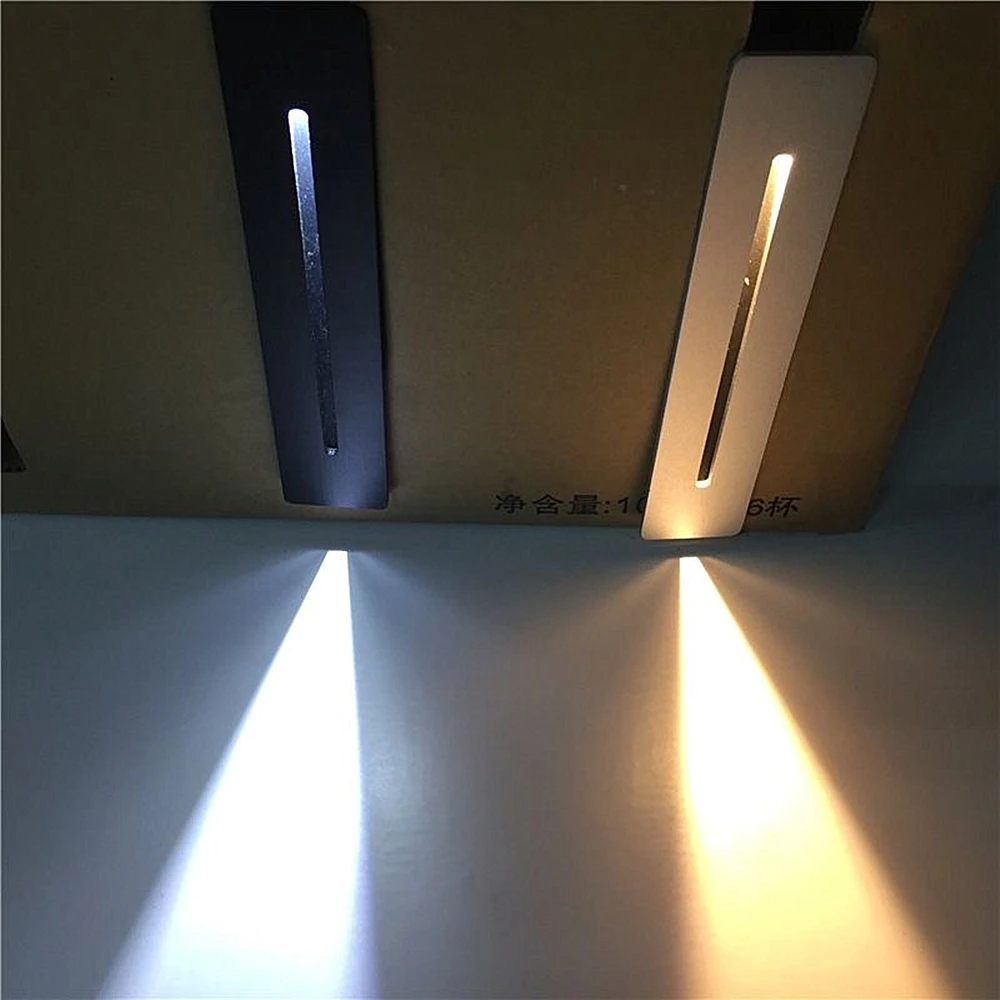 

Indoor Recessed Led Stair Light Corner Wall Lamp Hallway Staircase Lights AC85-265V Step Lamp 3W Corridor Wall Sconce Lighting