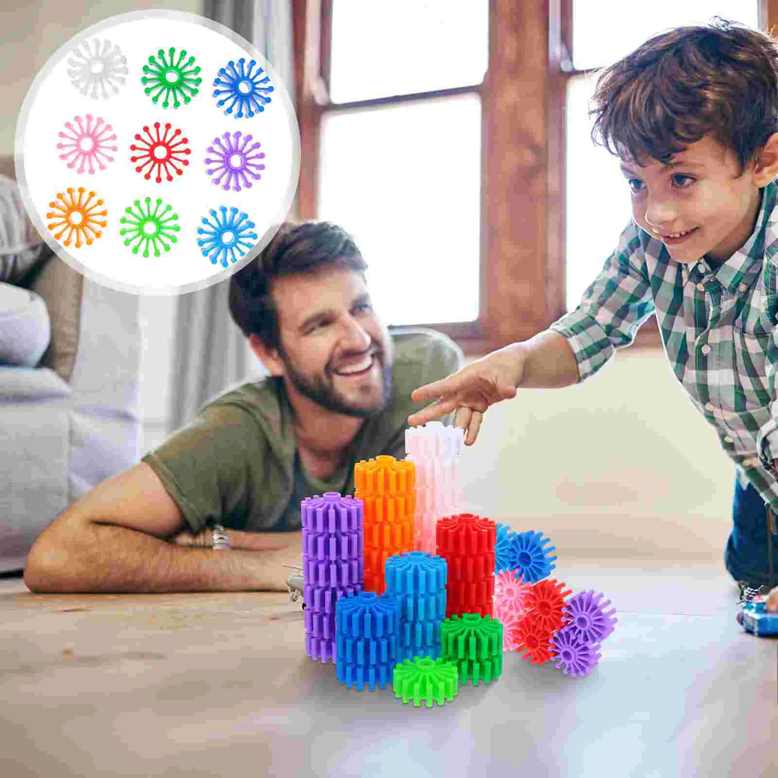 

Kids Playset Grain Gear Blocks Boys Toys Interlocking Puzzles for Toddlers Abs Building Kit