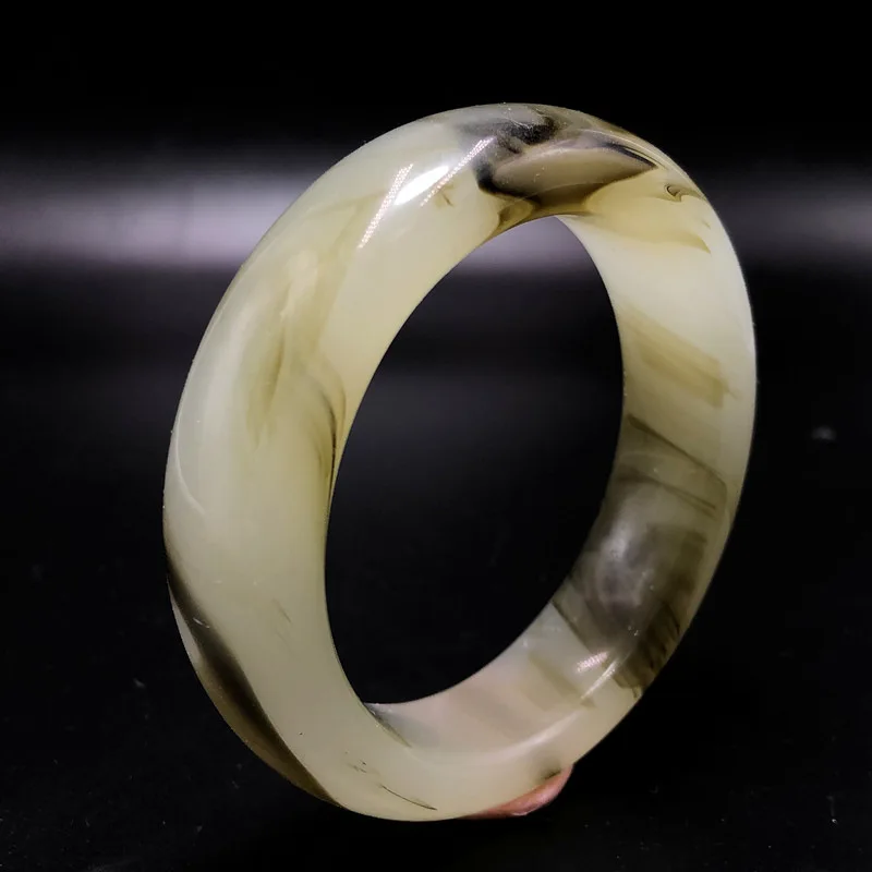 

Black Gold Silk Jade Wide Version Bracelet Fashionable Women's Models
