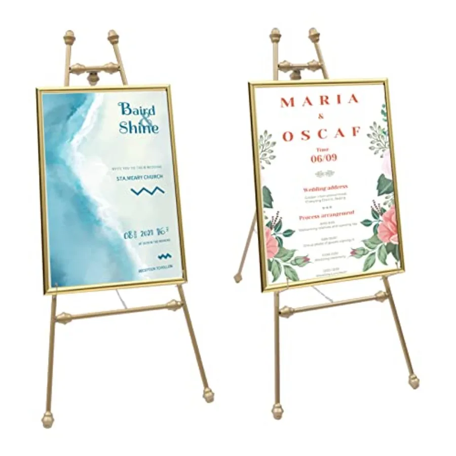 

2 Pcs Easel Stand for Wedding Sign and Poster 46.5 in Easels for Display Portable Art Easel for Floor Adjustable Metal Easel Go