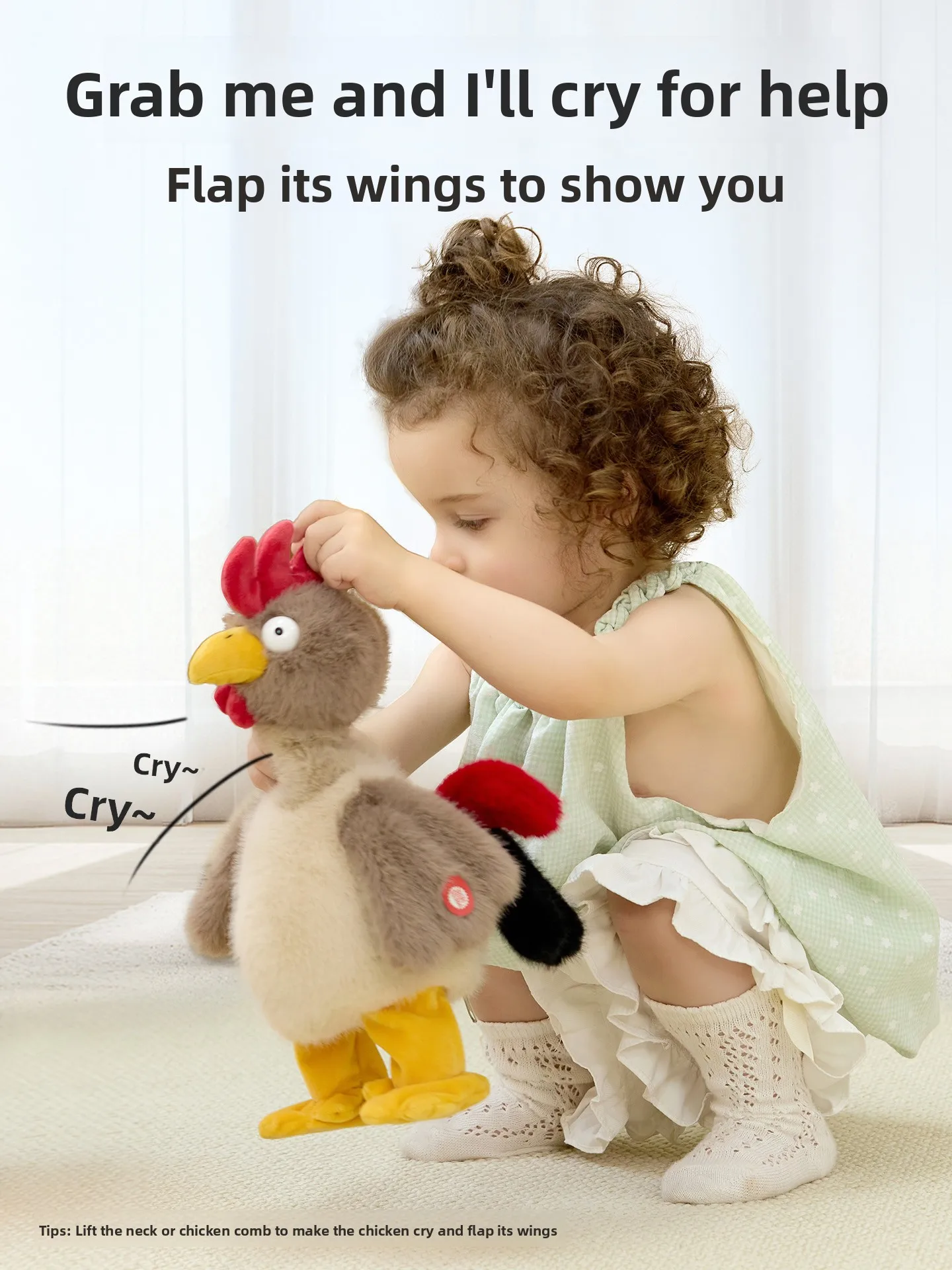 

Reatic Plu Toy Rooster Girl Pulls Ne es Sound And Song Dances Crazy Funny Animal Simulation Soft ort Plu Material