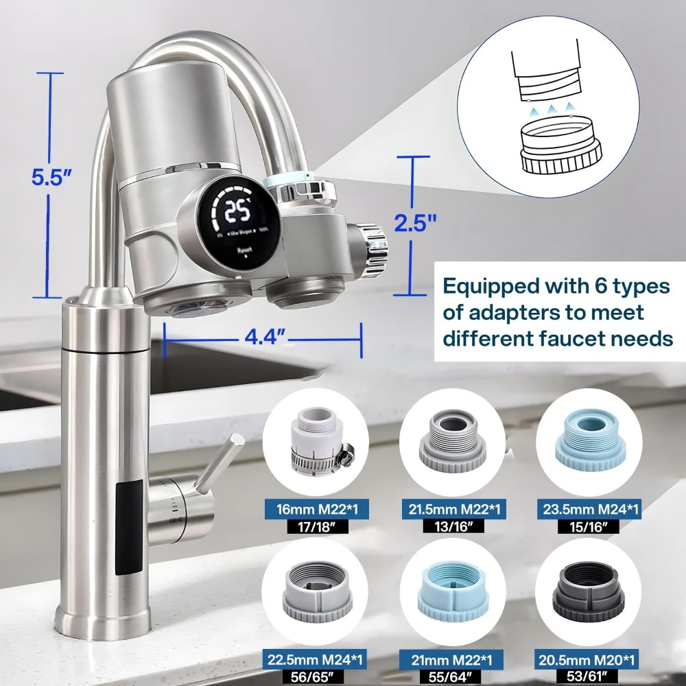 Faucet Water Filter for Sink-LED Display Water Purifier for Faucet,Faucet Mount Tap Water Filtration System for Kitchen