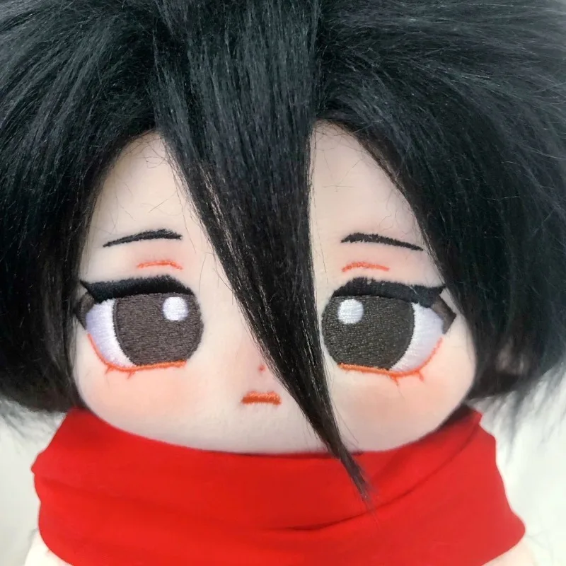 20 cm Anime Angriff auf Titan Mikasa·Ackerman Plüsch Dress Up Baumwolle Puppe Cosplay Kleidung mit Skelett Plüsch Ohren Spielzeug für Kinder