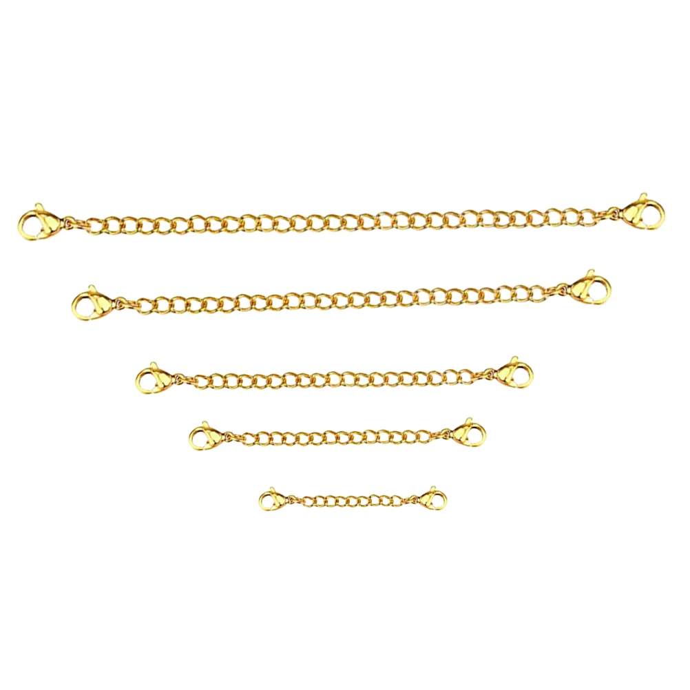 

5pcs Extender Chain Necklace Bracelet 15cm 12cm 10cm 8cm 5cm Lobster Clasp DIY Jewelry Making Accessories Stainless Steel