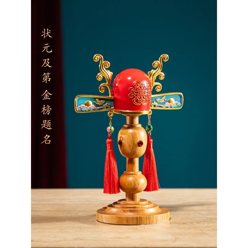 Filigree All Copper Wenchang Tower Statue Table Decoration Vintage Craft Ornament Good Fortune Gift For College Exam Students