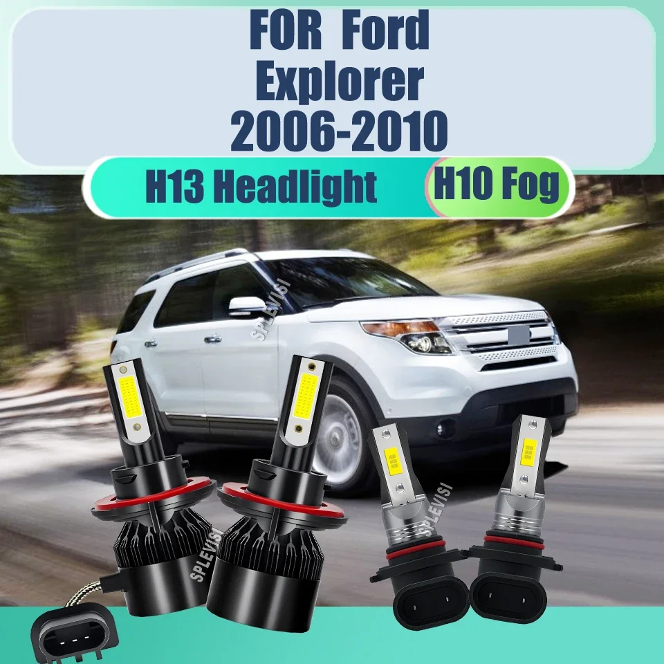 Transform Your Driving Experience with H13 9008 LED Headlight H10 Fog Lights 6000K For Ford Explorer 2006 2007 2008 2009 2010