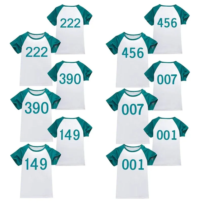 

♥ 2026 New Kids Customized Calamari Games 2 Clothes T-shirt 456/001 Children Tracksuit Boys Girls Tops Carnival ★Bear House