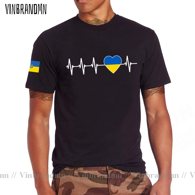 Ukrainian Heartbeat T shirt I Love Ukraine Country Flag Heart Family T-Shirt Country Sporting UKR Ukrayina Tshirts Camisa hombre