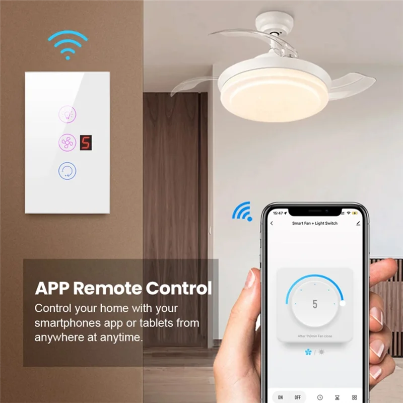 

CS-Tuya Smart Wi-Fi вентилятор свет котла переключатель стандартный водонагреватель сенсорный переключатель 3-в-1 для Alexa Google Home, B