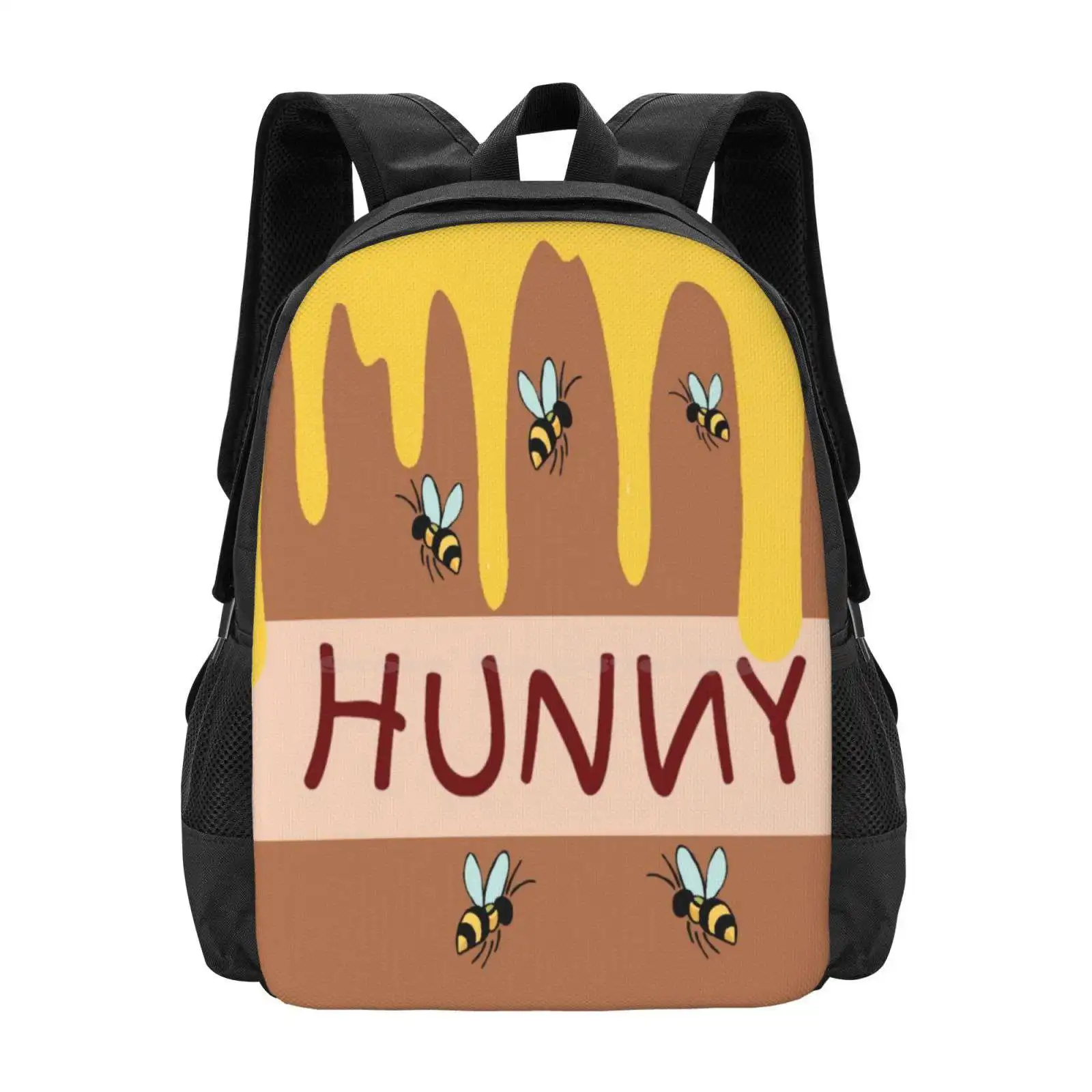 The Hunny Pot Large Capacity School Backpack Laptop Bags Bear Food Cartoon Character Hunny Pot Honey Pot Kids Nursery Childrens