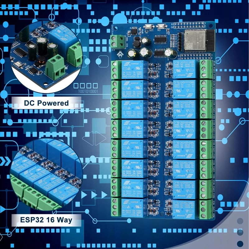 Imagem -03 - Módulo do Relé do Canal Fonte de Alimentação Placa do Desenvolvimento Esp32 Esp32-wroom Módulo Secundário do Desenvolvimento Dc512v 16