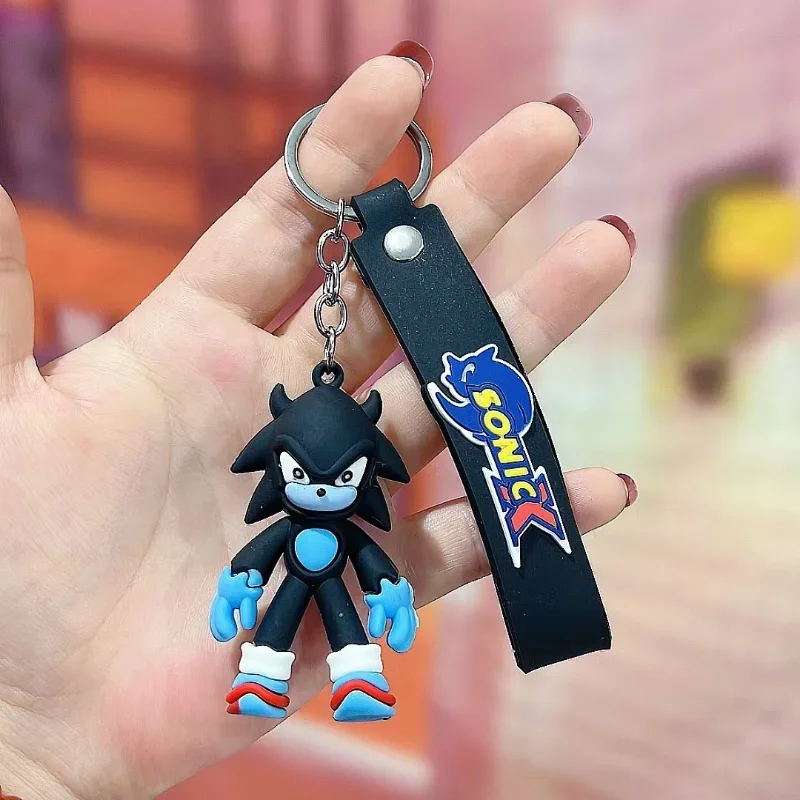 Anime Cartoon Sonic The Hedgehog Keychain Cute Doll Keyring Bag Pendant Couple Car Keyholder Creative Bag Charm Accessories