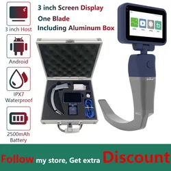 Anesthesia Video Laryngoscope for Intubation, Include 3 inch RGB HD Screen, 1 Reusable Blade and Suitcase, 6 Blades to Choose