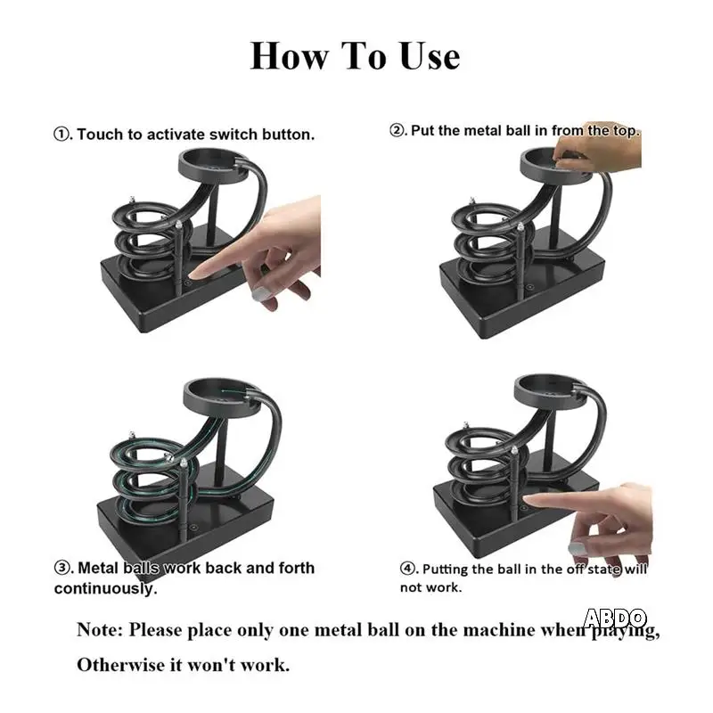 

Non-Stop Rolling Ball Tabletop Toy Kinetic Art For Everyone, Scientific Physics Tool Circulation Device A