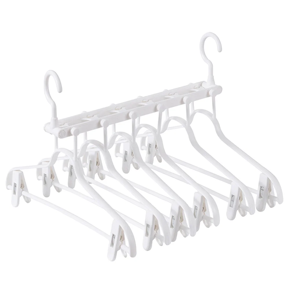 رف تجفيف الملابس السحري المرن، شماعة معطف بيضاء قابلة للطي، منظم منزلي، موفر للمساحة، شماعة معطف، رف تجفيف الملابس #6