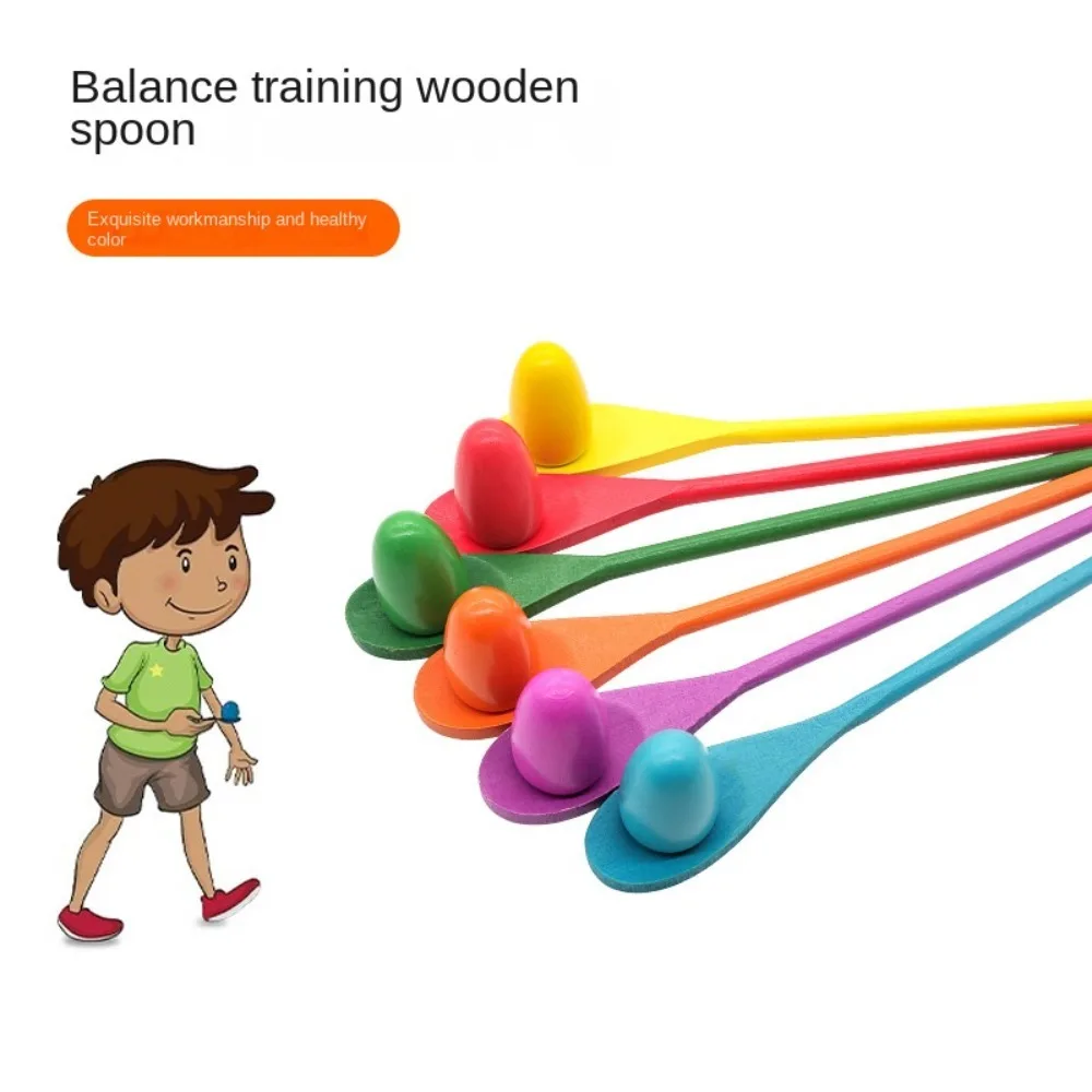 

Sense Training Balance Training Spoon Egg Race Game Gifts Wooden Balance Spoon Montessori Early Learning Children's Outdoor Fun