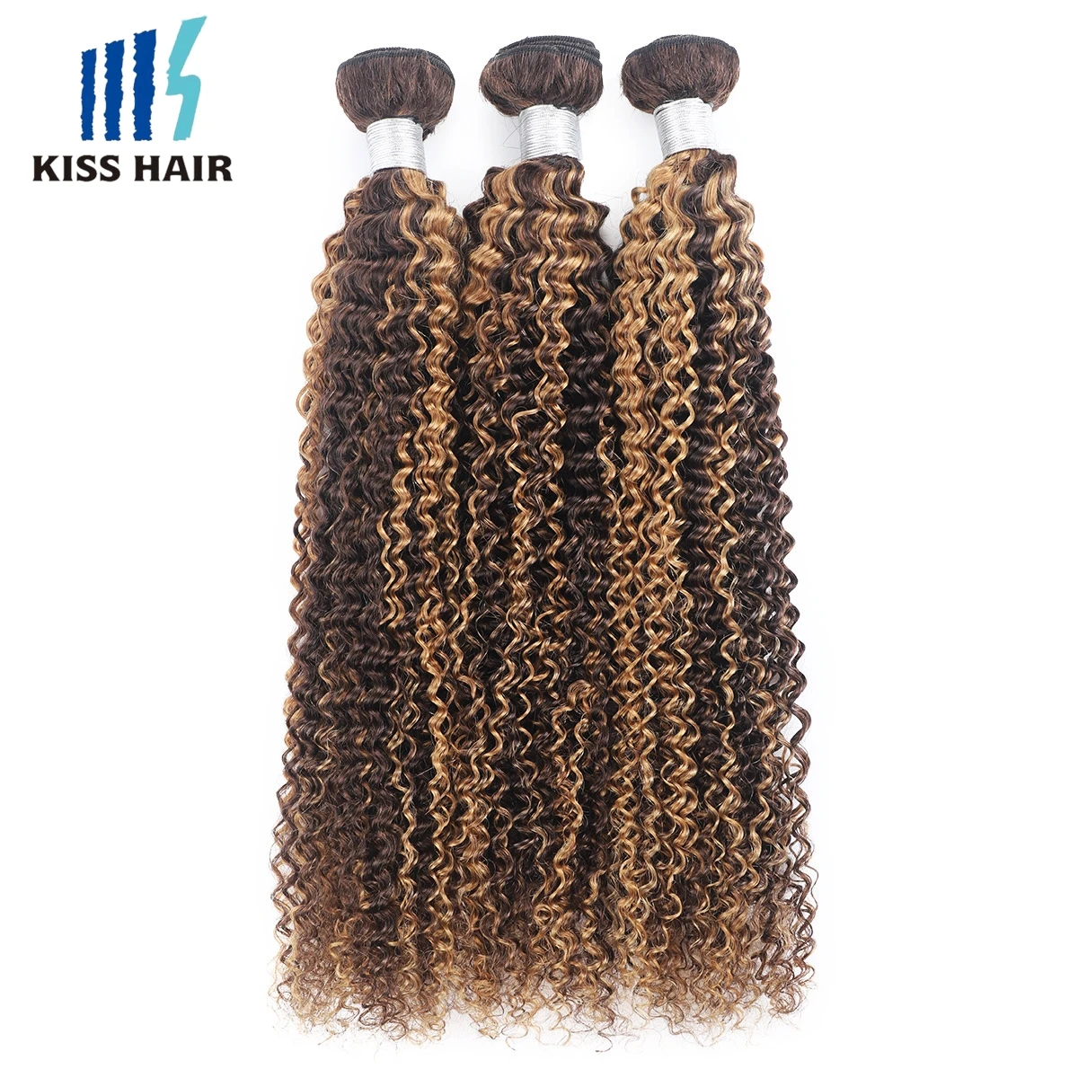 P4/27 Highlight Human Hair Bundles Jerry Curly Brazilian Remy Human Hair Extensions 1/3/4 pcs For Full Head 100g Bundle 30Inch