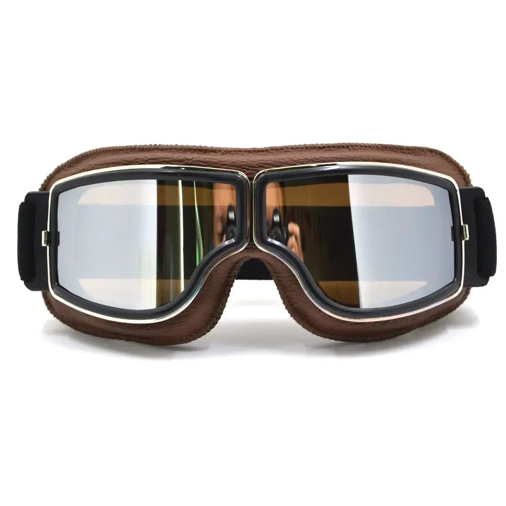 Dla harley Vintage bezpieczeństwo kask motocyklowy gogle okulary kolarstwo Cruiser okulary Steampunk ATV rower okulary pilotażowe