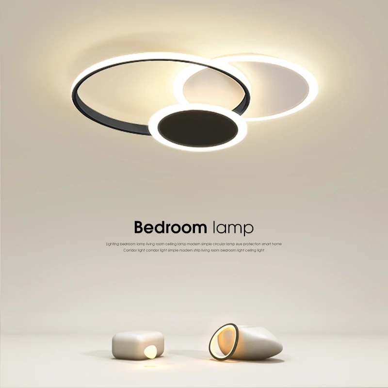 

Modern LED Ceiling Lights Bedroom Light Creative Circular Study Light Nordic Small Living Room Warm Romantic Lighting Fixtures