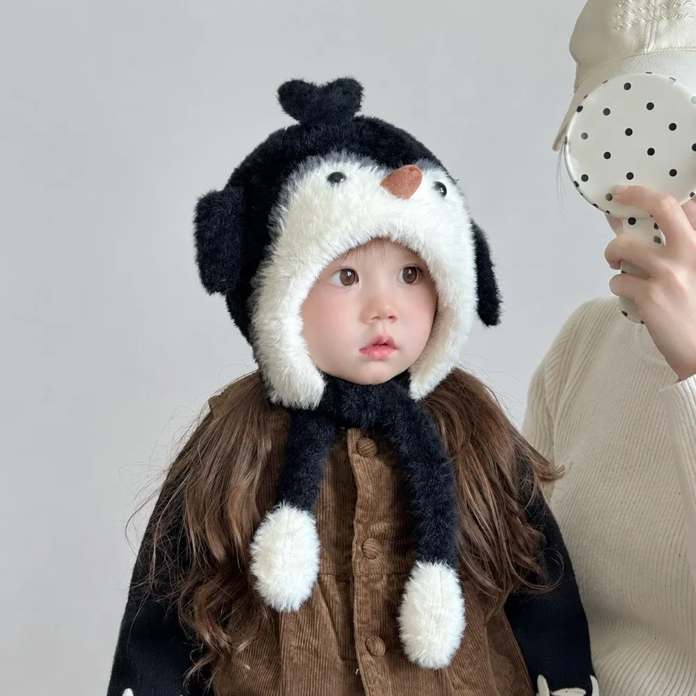 Adorable Squeaky Design Cartoon Animal Hat Thick Soft Winter Hat 52-54CM Moving Ear Earflap Hat Preschool