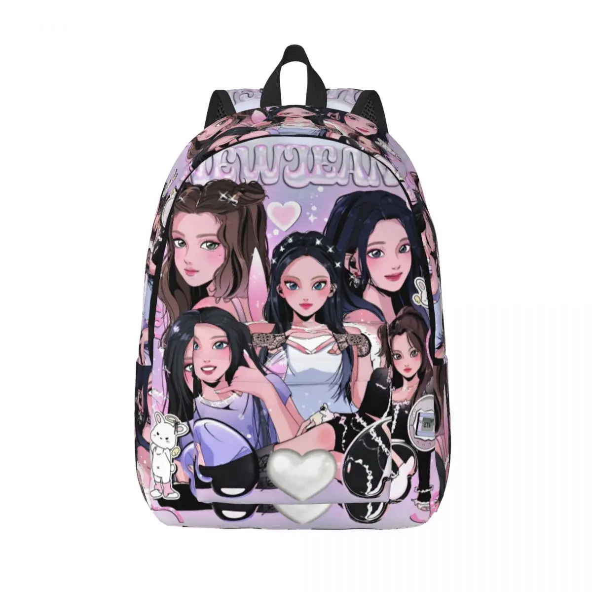 

Angel N-New-Jeans K-Pop Pop Backpack Elementary High College School Student Bookbag Teens Daypack Durable