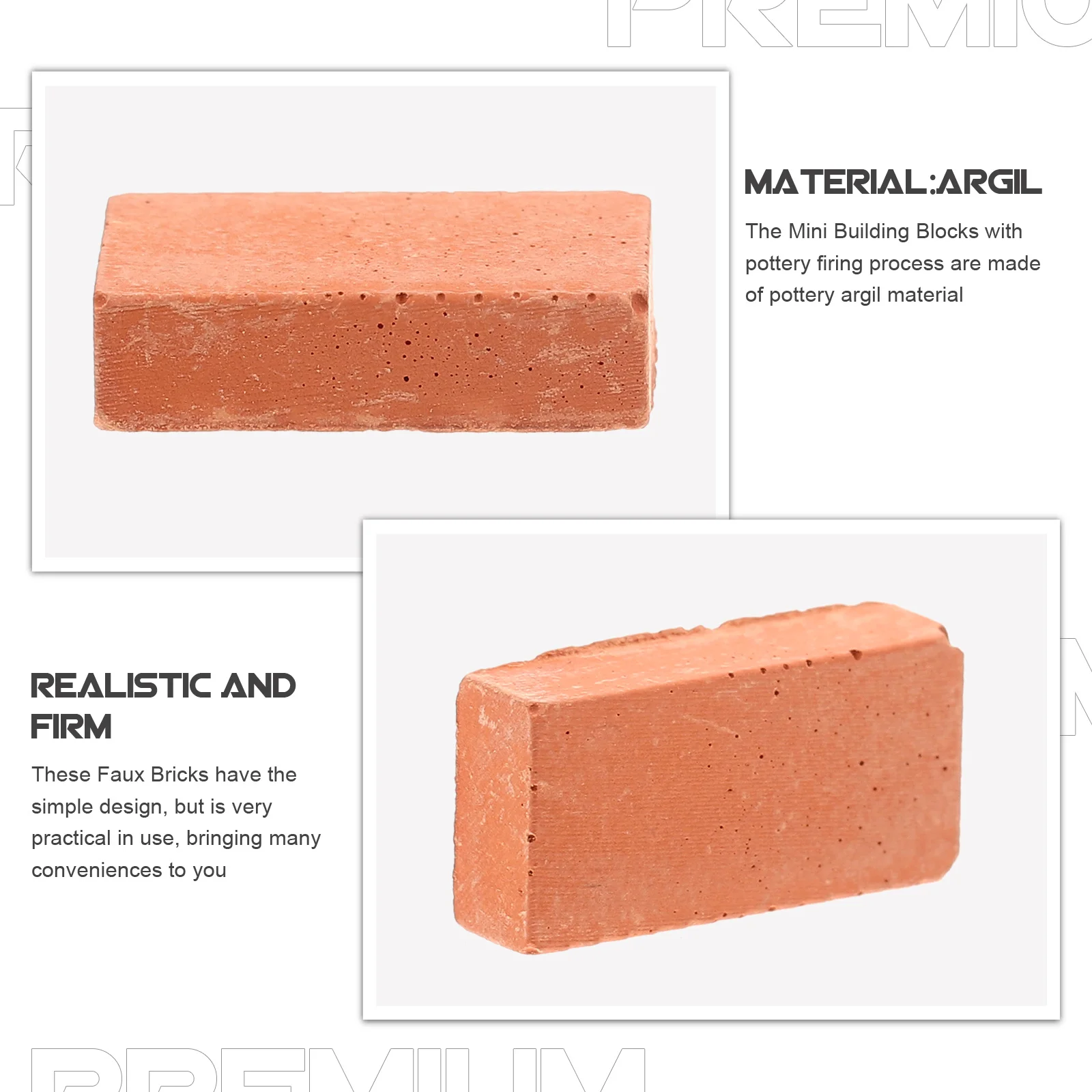 

200Pcs Simulation Bricks Rectangle Shape Miniature Bricks DIY Micro Landscape Decor Architecture Display Backdrop Scenery