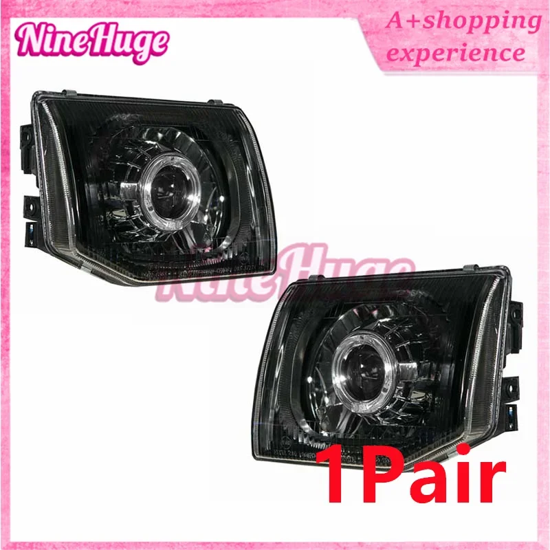 

1Pair Car Modified Black Far and Near Light LED Angel Eye Lens Headlight For PAJERO V31 V32 Headlamp 1992-1996