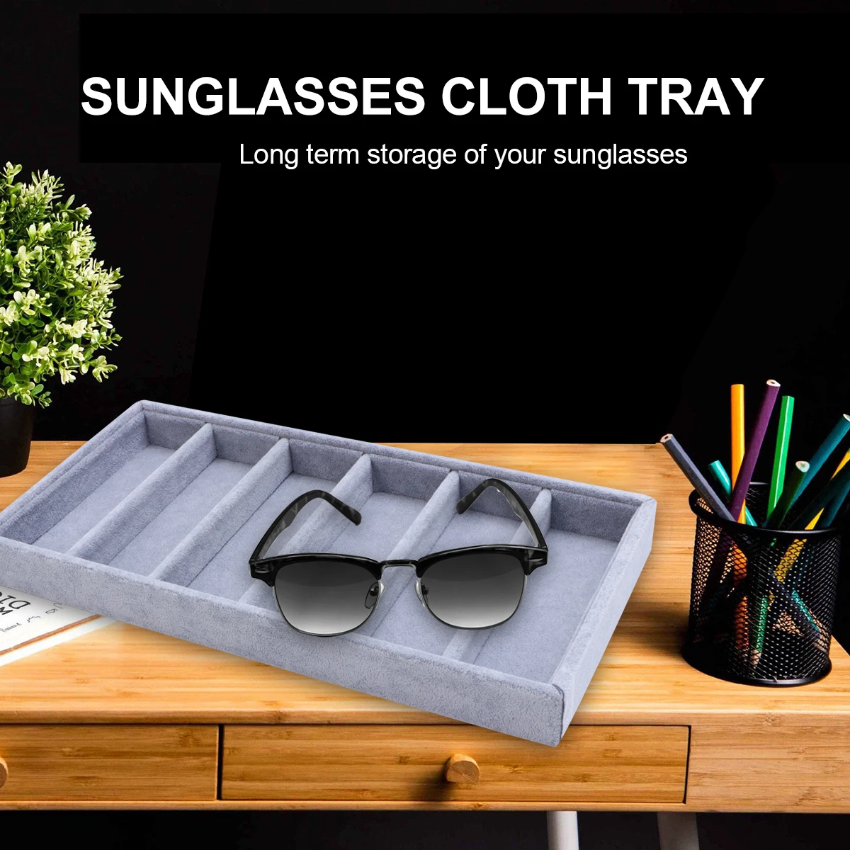 

Sunglasses Tray Cloth Material 6 Grids Jewelry ganizer Safe Storage Display Case HOLDER Plates Packaging Exhibiting