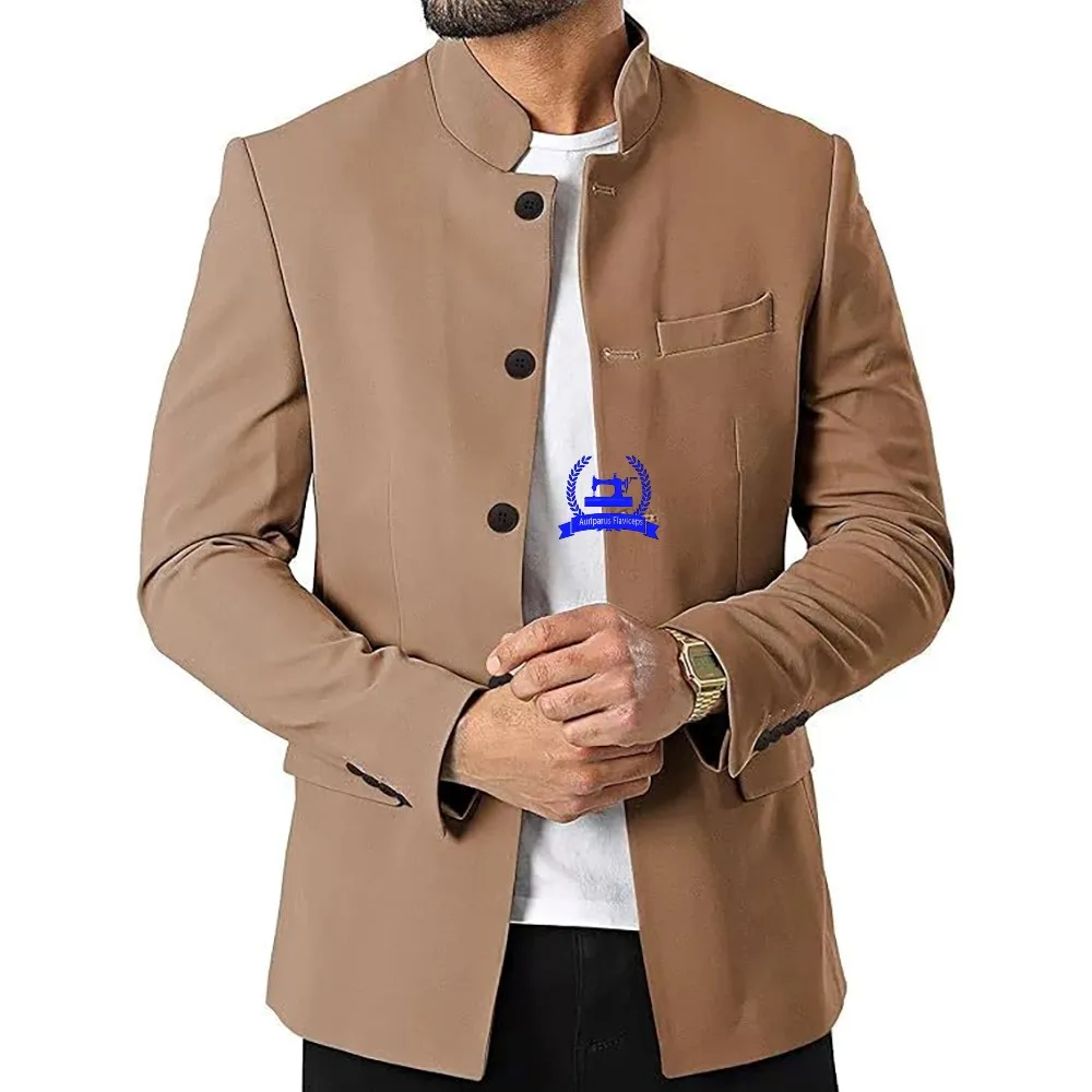 

Single Top Suit Jacket Hot Selling Business Boutique Fashion Jacket Suitable Stand Collar Coat Interview Occasions