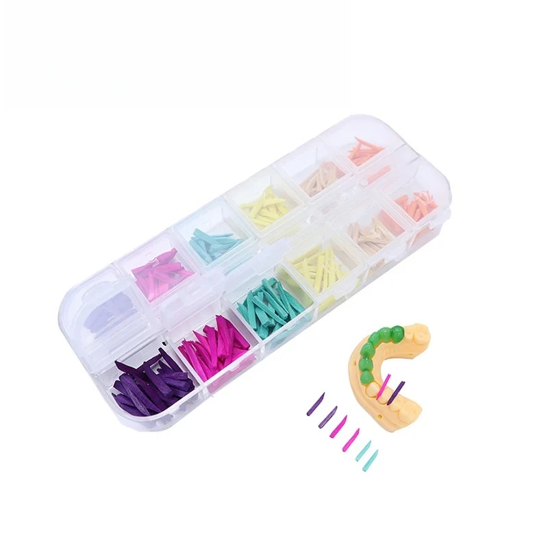 3×240Pcs/Box Dental Wooden Wedeges Dental materials Colorful Disposable Fixing Wedges Interdental Composite
