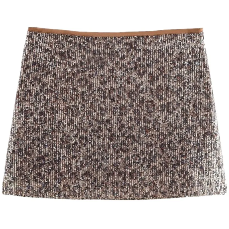 iny Bead Embellied High Waist  Skirt Versatile Women's Faion Autumn New Arrival 392029 Ele Partial Skirt