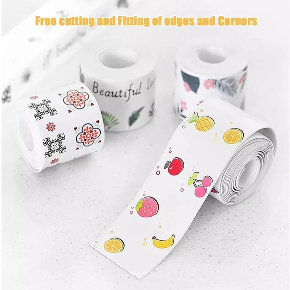 Durable Waterproof Caulk Tape PVC Self Adhesive Sealant Strip Flexible Printing Toilet Edge Protector for Countertop Bathroom