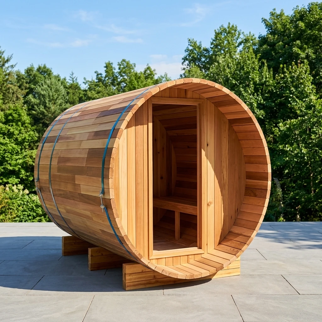 New Arrival Home Outdoor 2 4 Person Infrared Sauna Wet Steam Hot Selling Barrel Solid Wood