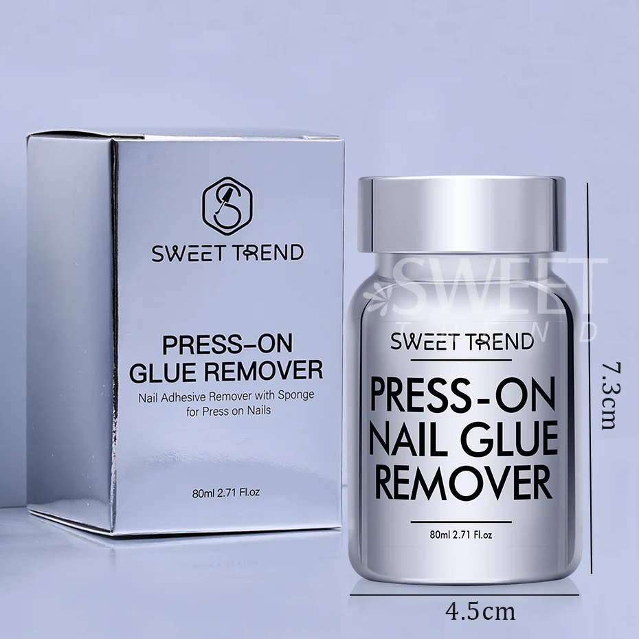 80 ml Press-on-Nagelschwamm-Entferner-Lösung, schnell, sanft, keine Schäden, wiederverwendbare Nagel-Gel-Nagellack-Entferner-Werkzeuge für falsche Nagelspitzen